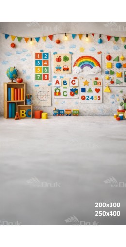 Tło fotograficzne „Kolorowa Klasa – ABC i Liczby” | 3890